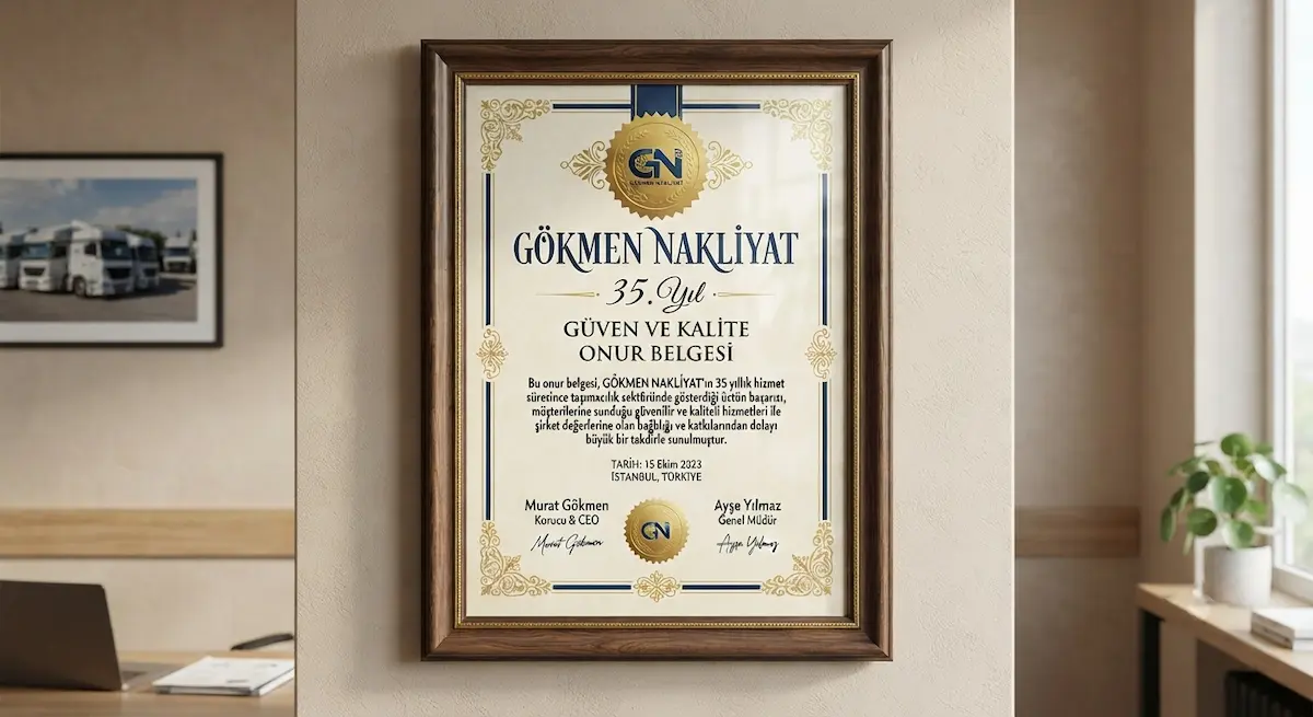 Güven ve kalite onur belgesi