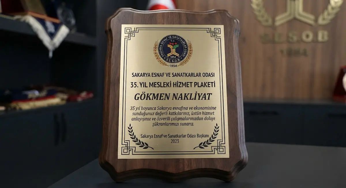 Esnaf ve sanatkarlar odası plaketi